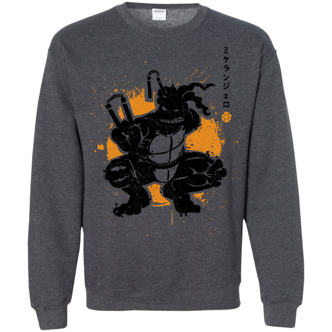 Sweatshirts Dark Heather / S TMNT - Nunchaku Warrior Crewneck Sweatshirt