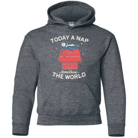 Sweatshirts Dark Heather / YS Today a Nap Tomorrow the World Youth Hoodie