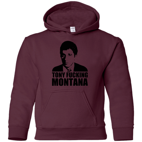 Sweatshirts Maroon / YS Tony Fucking Montana Youth Hoodie