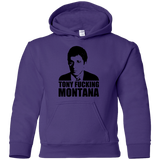 Sweatshirts Purple / YS Tony Fucking Montana Youth Hoodie