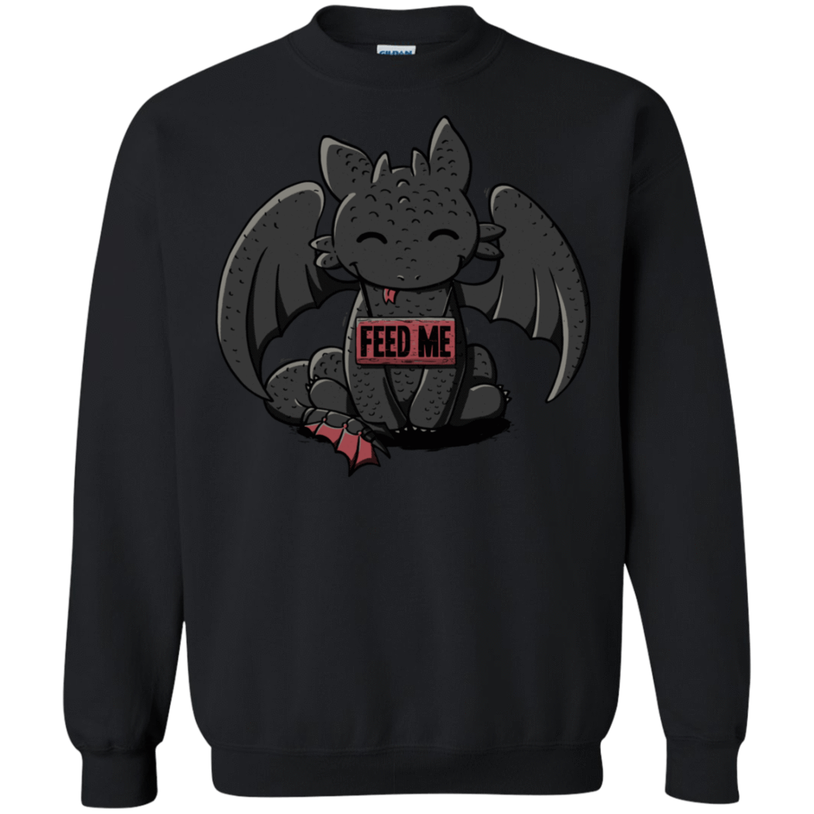 Sweatshirts Black / S Toothless Feed Me Crewneck Sweatshirt