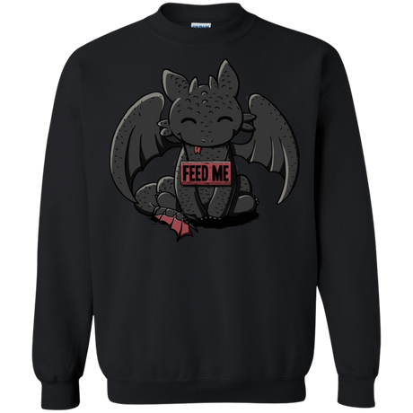 Sweatshirts Black / S Toothless Feed Me Crewneck Sweatshirt