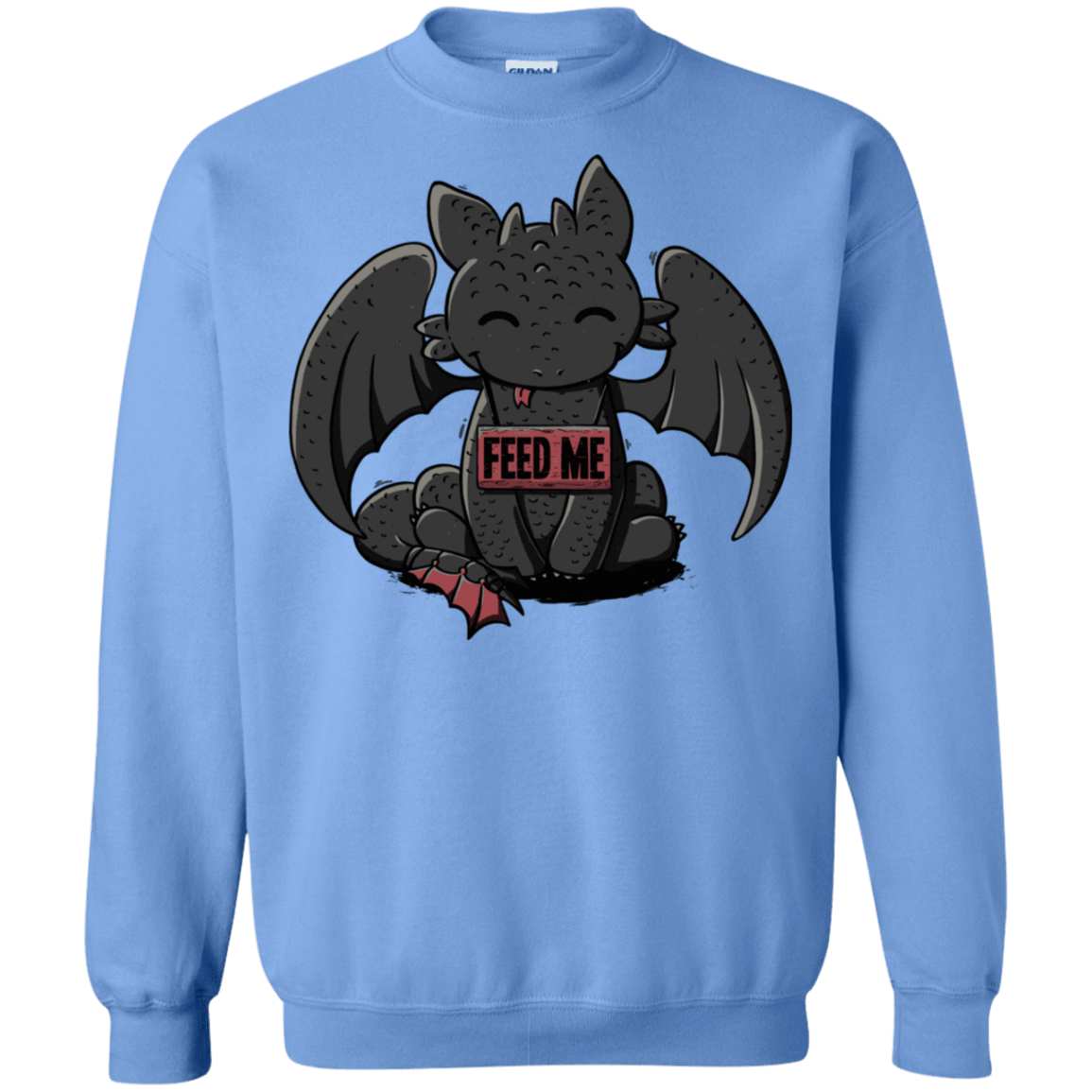 Sweatshirts Carolina Blue / S Toothless Feed Me Crewneck Sweatshirt