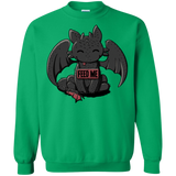 Sweatshirts Irish Green / S Toothless Feed Me Crewneck Sweatshirt
