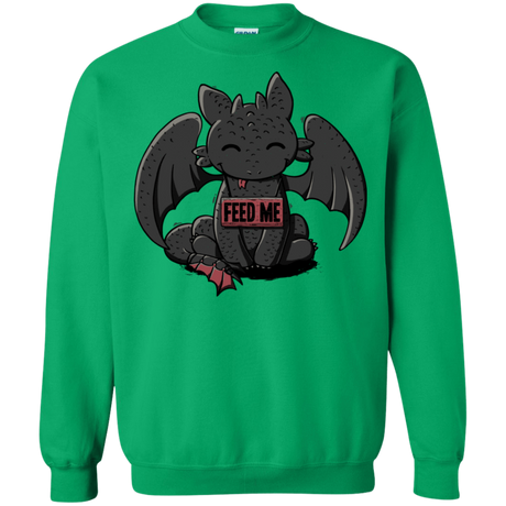 Sweatshirts Irish Green / S Toothless Feed Me Crewneck Sweatshirt