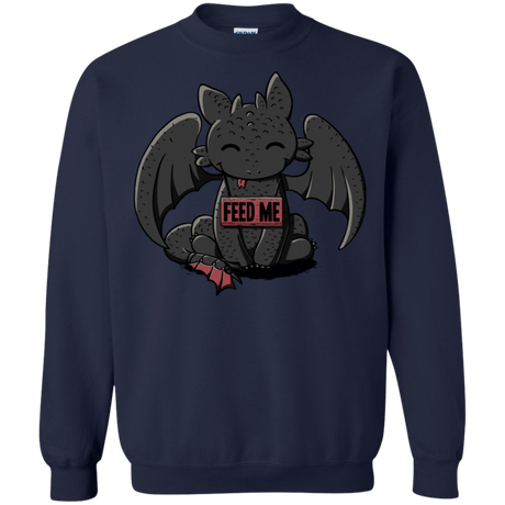 Sweatshirts Navy / S Toothless Feed Me Crewneck Sweatshirt