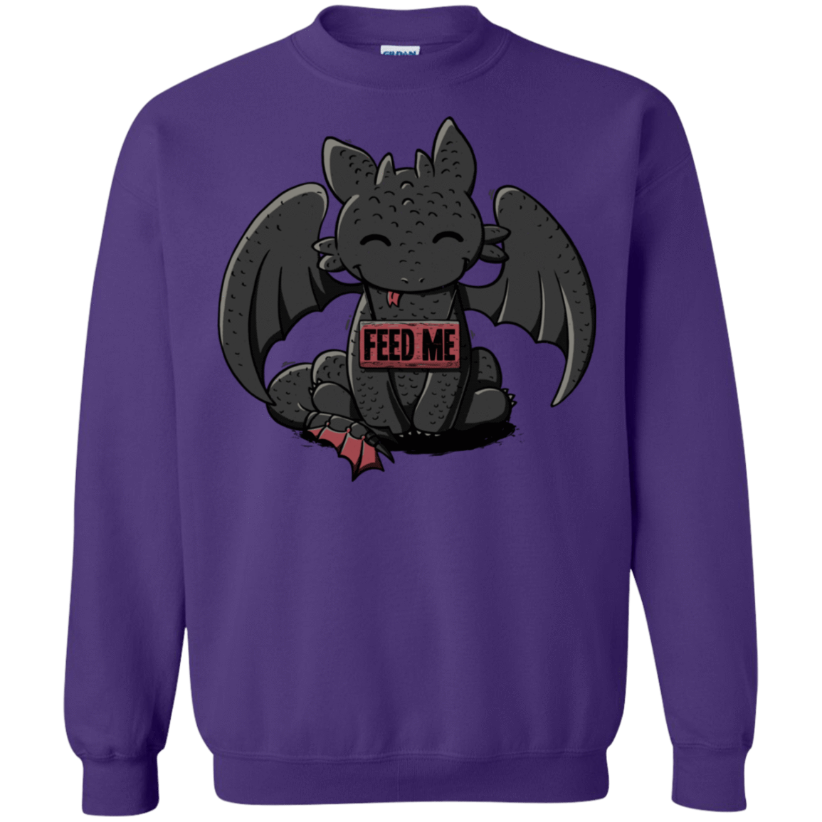 Sweatshirts Purple / S Toothless Feed Me Crewneck Sweatshirt