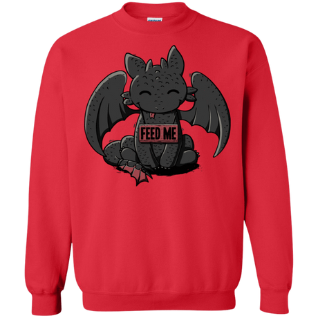 Sweatshirts Red / S Toothless Feed Me Crewneck Sweatshirt