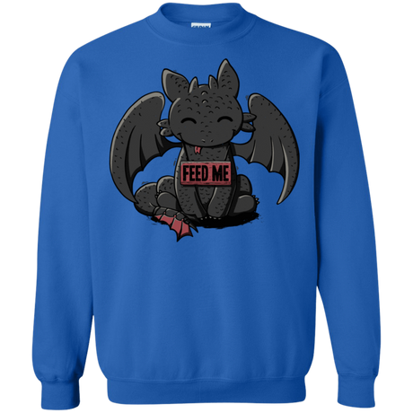 Sweatshirts Royal / S Toothless Feed Me Crewneck Sweatshirt