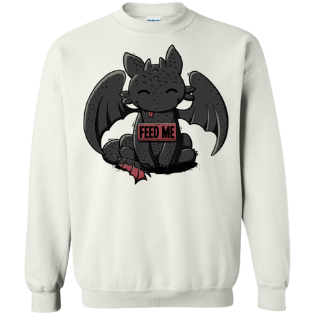 Sweatshirts White / S Toothless Feed Me Crewneck Sweatshirt