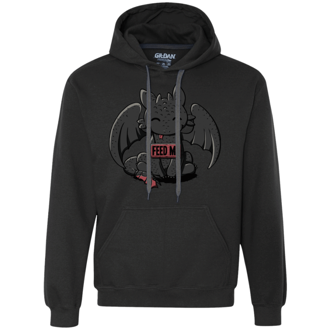 Sweatshirts Black / S Toothless Feed Me Premium Fleece Hoodie