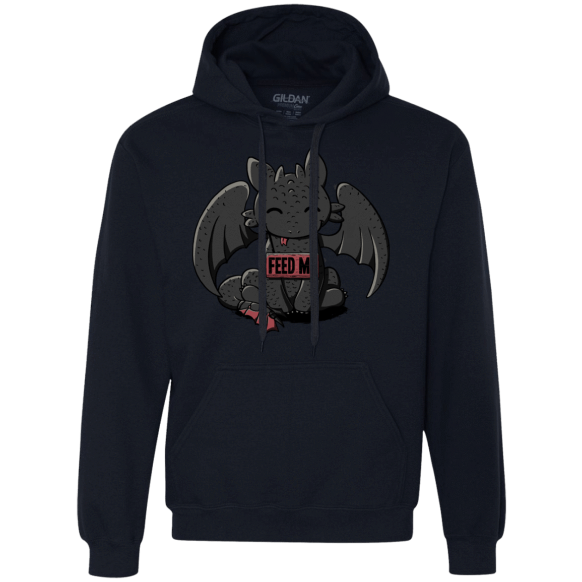 Sweatshirts Navy / S Toothless Feed Me Premium Fleece Hoodie