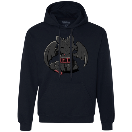 Sweatshirts Navy / S Toothless Feed Me Premium Fleece Hoodie