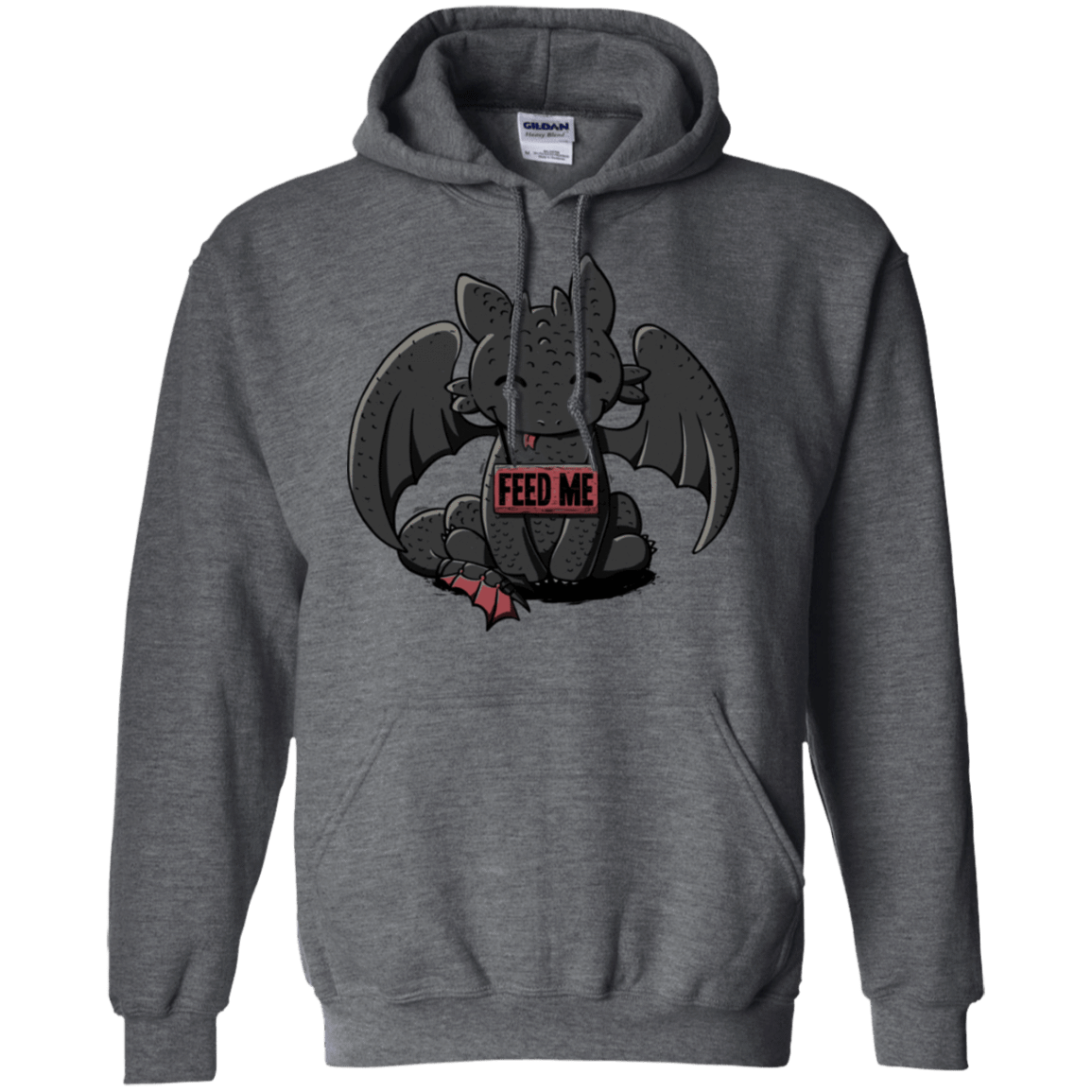 Sweatshirts Dark Heather / S Toothless Feed Me Pullover Hoodie