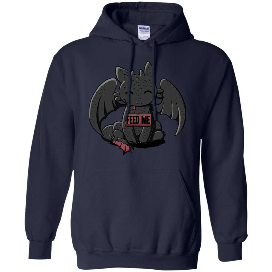 Sweatshirts Navy / S Toothless Feed Me Pullover Hoodie