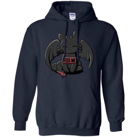 Sweatshirts Navy / S Toothless Feed Me Pullover Hoodie