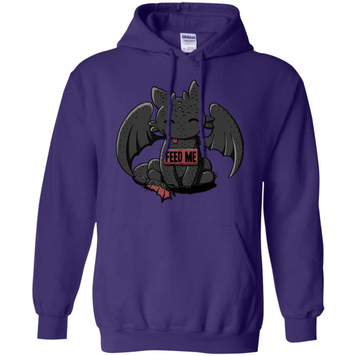 Sweatshirts Purple / S Toothless Feed Me Pullover Hoodie