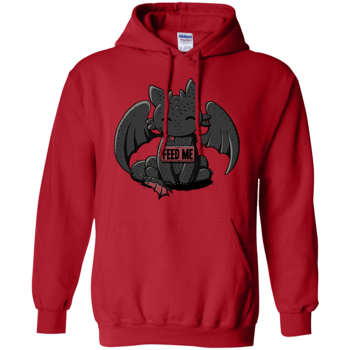 Sweatshirts Red / S Toothless Feed Me Pullover Hoodie