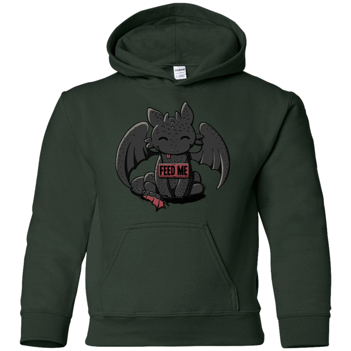 Sweatshirts Forest Green / YS Toothless Feed Me Youth Hoodie