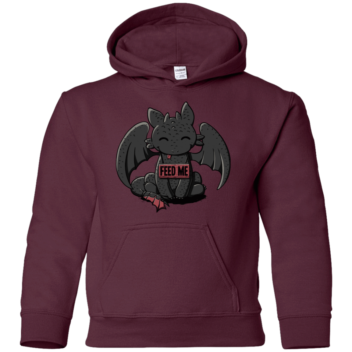 Sweatshirts Maroon / YS Toothless Feed Me Youth Hoodie