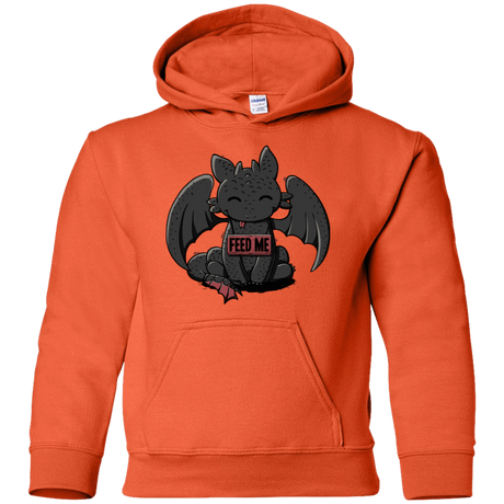 Sweatshirts Orange / YS Toothless Feed Me Youth Hoodie