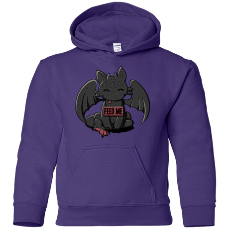 Sweatshirts Purple / YS Toothless Feed Me Youth Hoodie