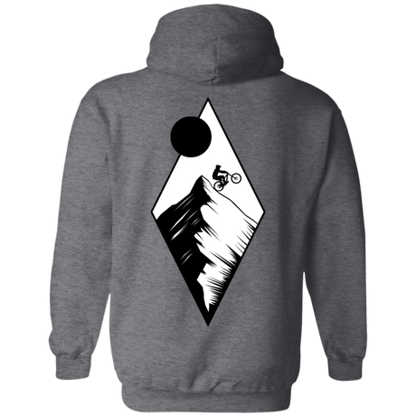 Sweatshirts Dark Heather / S Top Of The Mountain Ride Back Print Pullover Hoodie