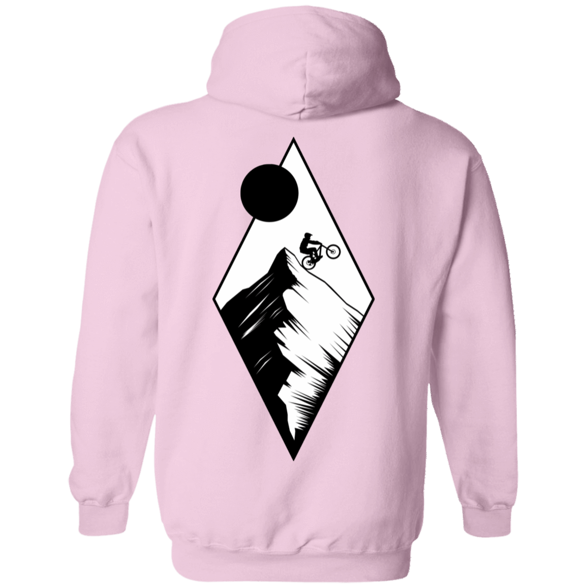 Sweatshirts Light Pink / S Top Of The Mountain Ride Back Print Pullover Hoodie