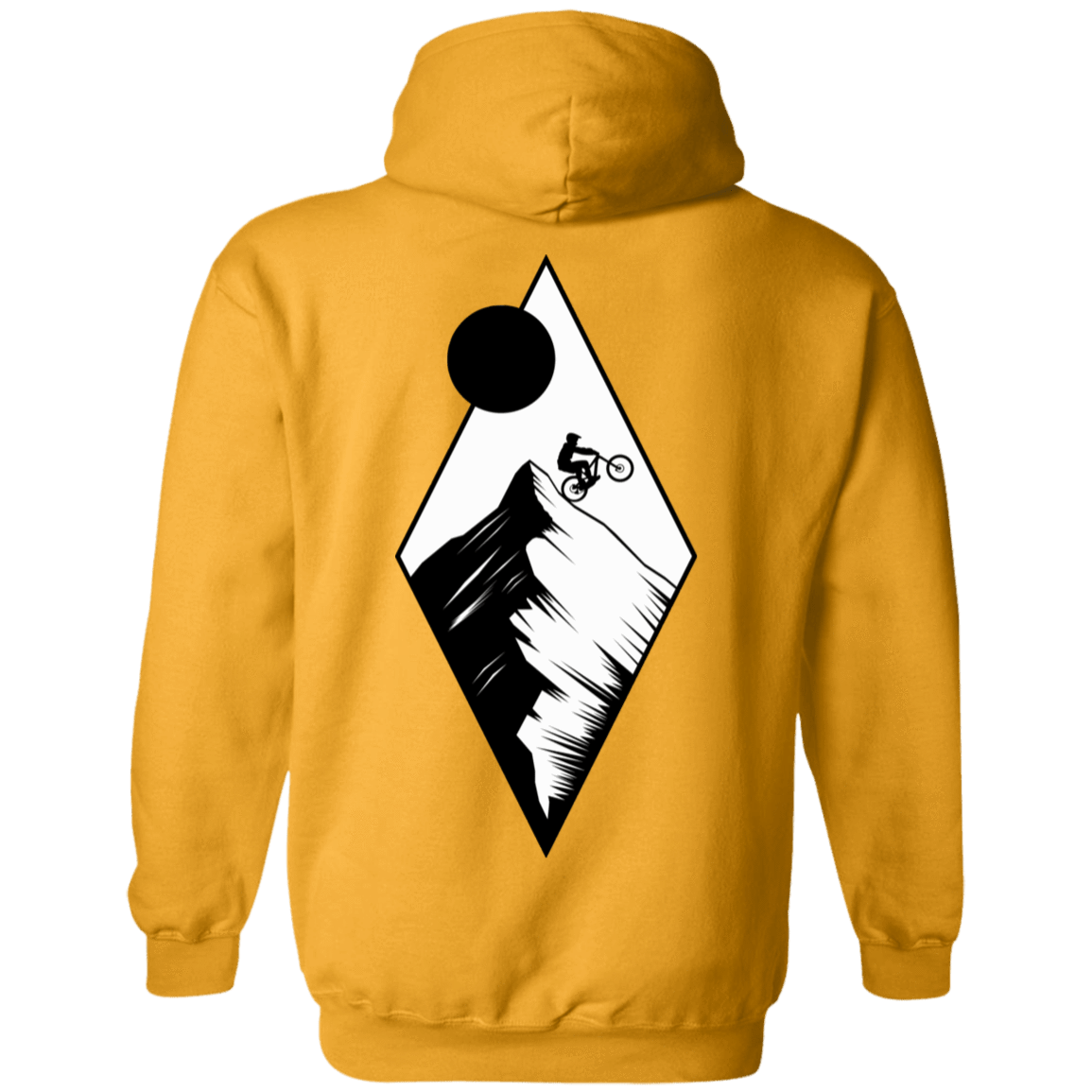 Sweatshirts Gold / S Top Of The Mountain Ride Printed On Back Pullover Hoodie