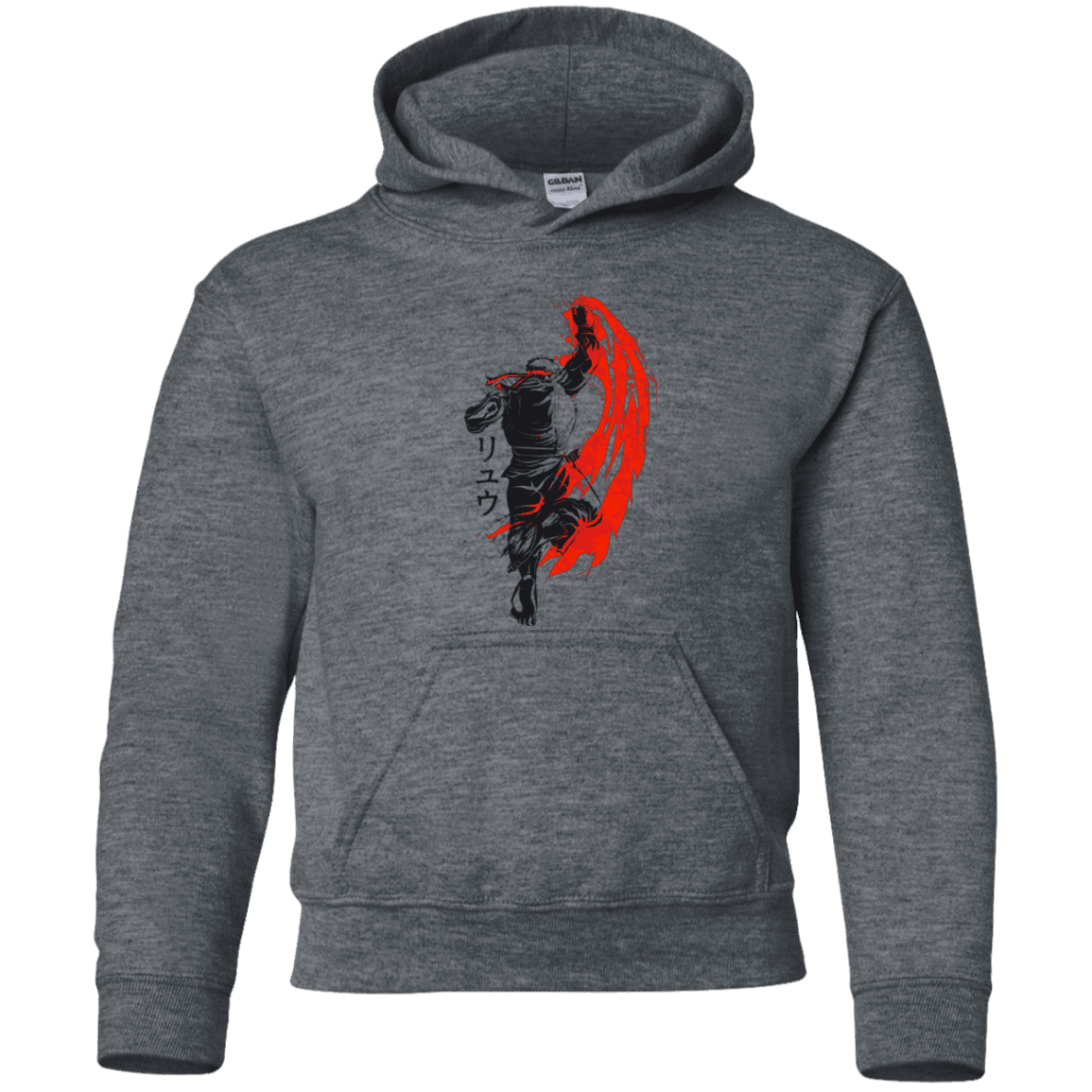 Sweatshirts Dark Heather / YS Traditional Fighter Youth Hoodie