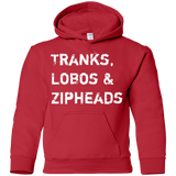 Sweatshirts Red / YS Tranks Lobos Zipheads Youth Hoodie