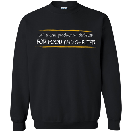 Sweatshirts Black / Small Triaging Defects For Food And Shelter Crewneck Sweatshirt