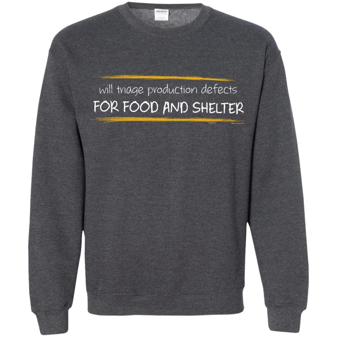 Sweatshirts Dark Heather / Small Triaging Defects For Food And Shelter Crewneck Sweatshirt