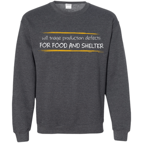 Sweatshirts Dark Heather / Small Triaging Defects For Food And Shelter Crewneck Sweatshirt