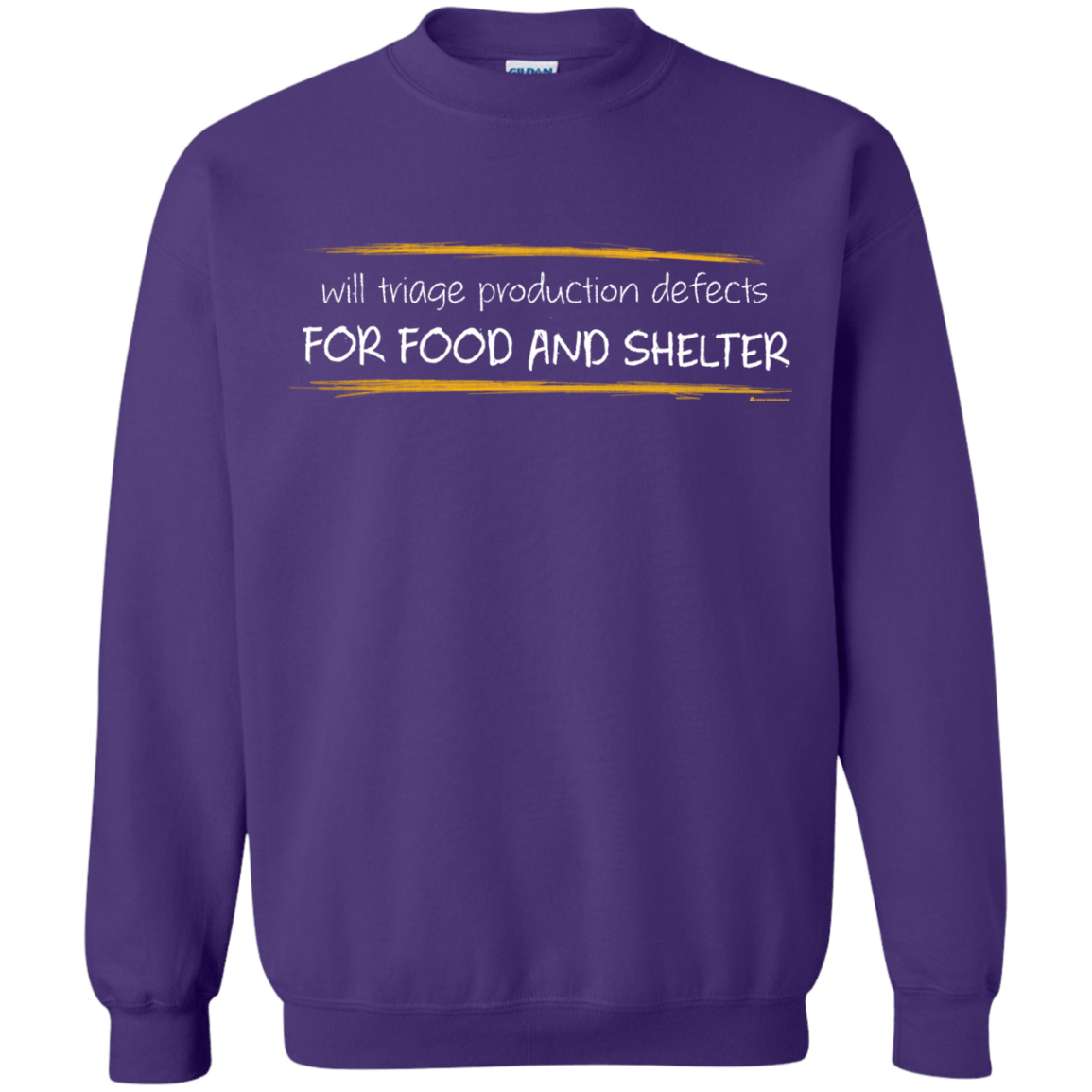 Sweatshirts Purple / Small Triaging Defects For Food And Shelter Crewneck Sweatshirt
