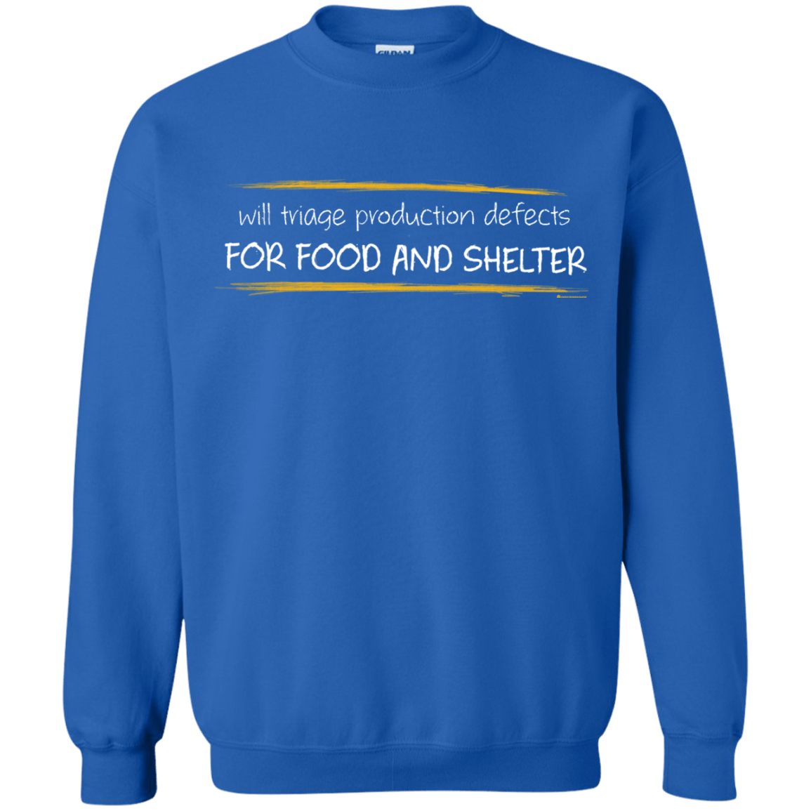 Sweatshirts Royal / Small Triaging Defects For Food And Shelter Crewneck Sweatshirt