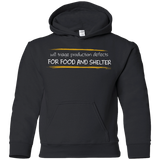 Sweatshirts Black / YS Triaging Defects For Food And Shelter Youth Hoodie