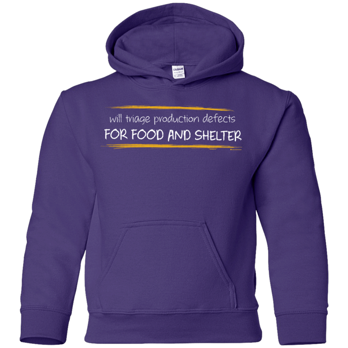 Sweatshirts Purple / YS Triaging Defects For Food And Shelter Youth Hoodie