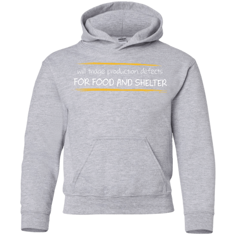 Sweatshirts Sport Grey / YS Triaging Defects For Food And Shelter Youth Hoodie