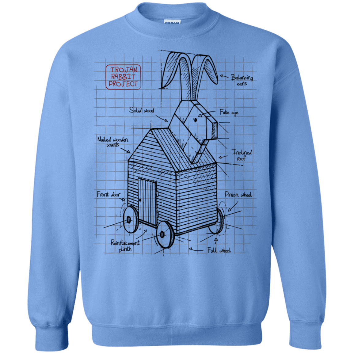 Sweatshirts Carolina Blue / S Trojan Rabbit Plan Crewneck Sweatshirt