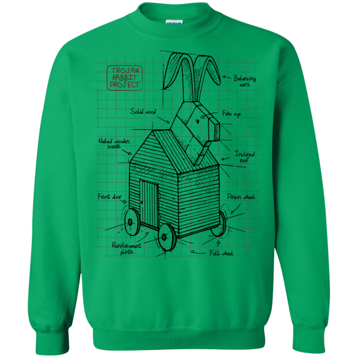 Sweatshirts Irish Green / S Trojan Rabbit Plan Crewneck Sweatshirt