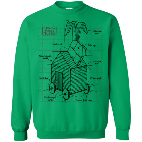 Sweatshirts Irish Green / S Trojan Rabbit Plan Crewneck Sweatshirt