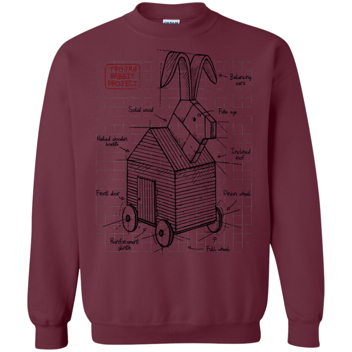 Sweatshirts Maroon / S Trojan Rabbit Plan Crewneck Sweatshirt