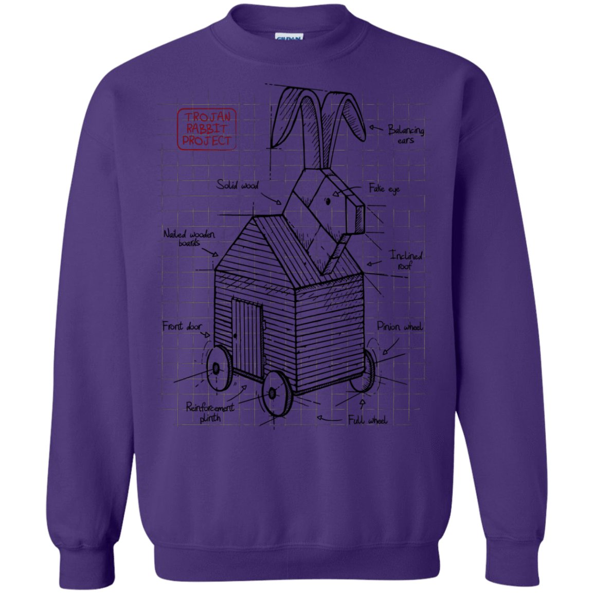 Sweatshirts Purple / S Trojan Rabbit Plan Crewneck Sweatshirt