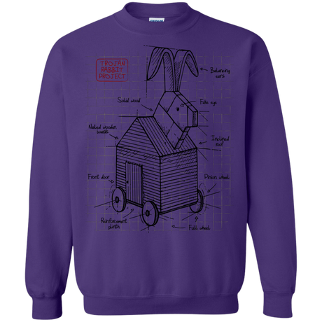 Sweatshirts Purple / S Trojan Rabbit Plan Crewneck Sweatshirt