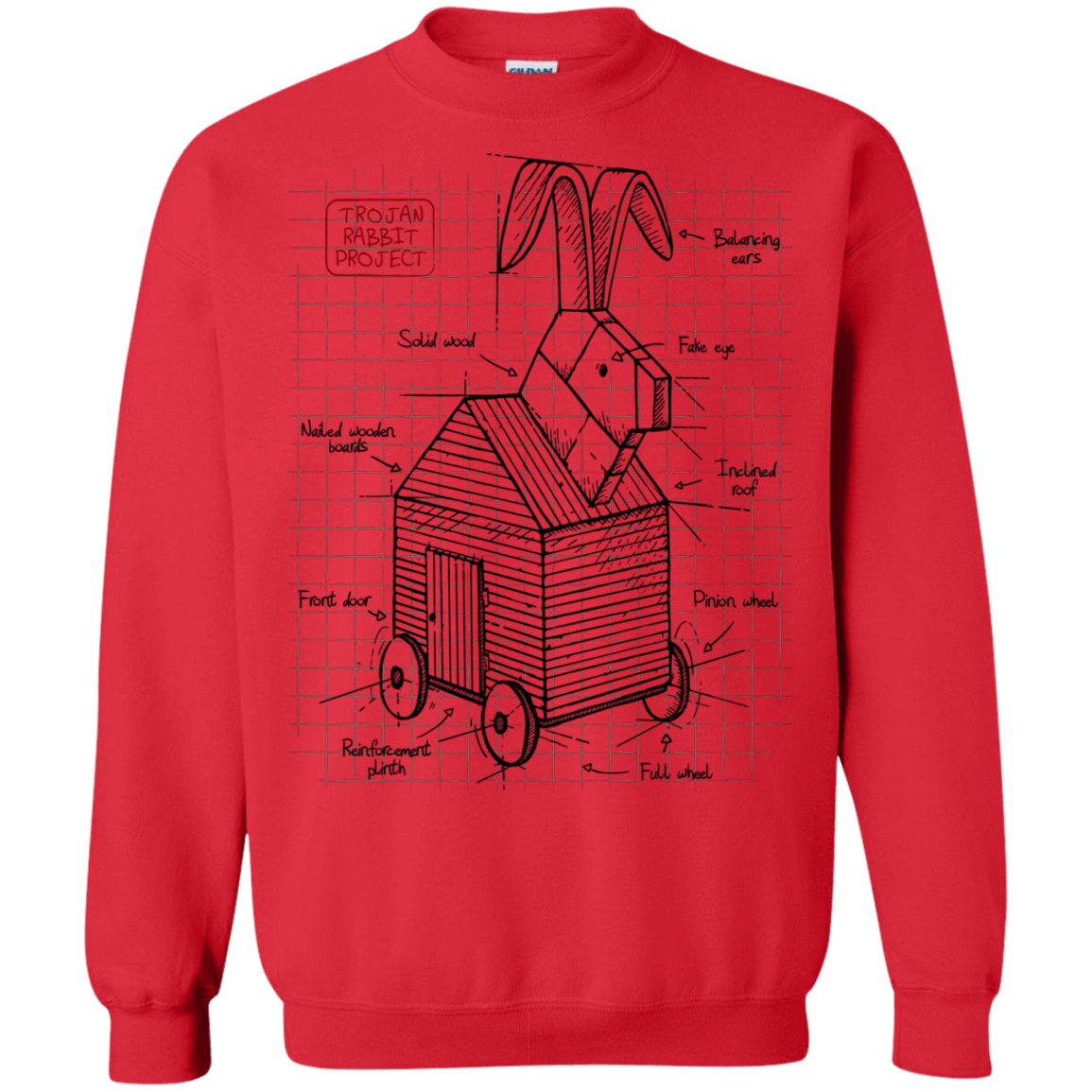 Sweatshirts Red / S Trojan Rabbit Plan Crewneck Sweatshirt