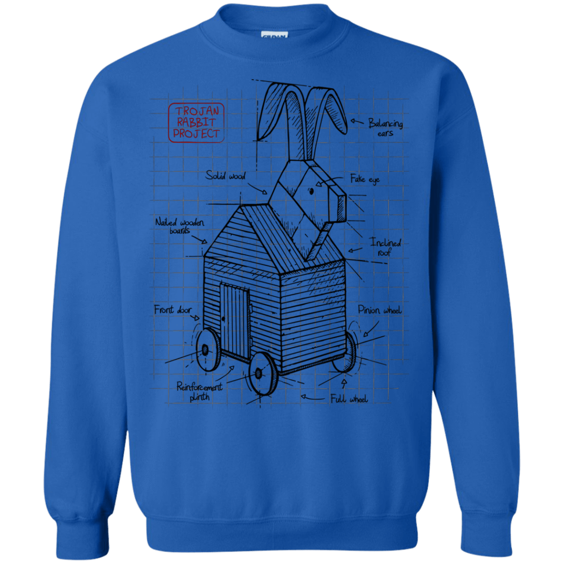 Sweatshirts Royal / S Trojan Rabbit Plan Crewneck Sweatshirt