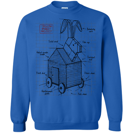 Sweatshirts Royal / S Trojan Rabbit Plan Crewneck Sweatshirt