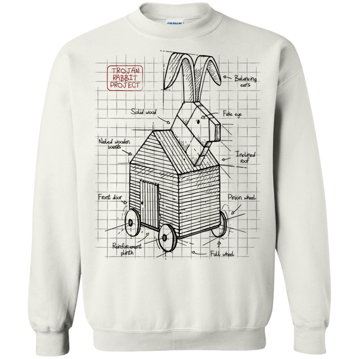 Sweatshirts White / S Trojan Rabbit Plan Crewneck Sweatshirt