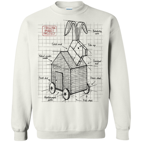 Sweatshirts White / S Trojan Rabbit Plan Crewneck Sweatshirt